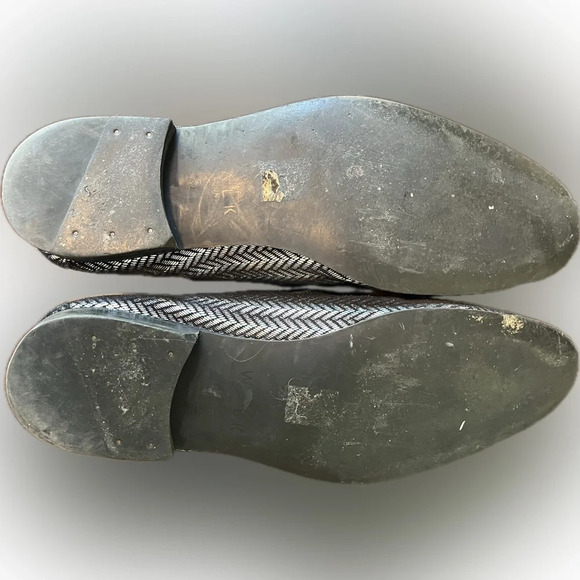 Walk London Silver Holographic V-Pattern Glit Loafers, Men’s Size 8 - Picture 7 of 7
